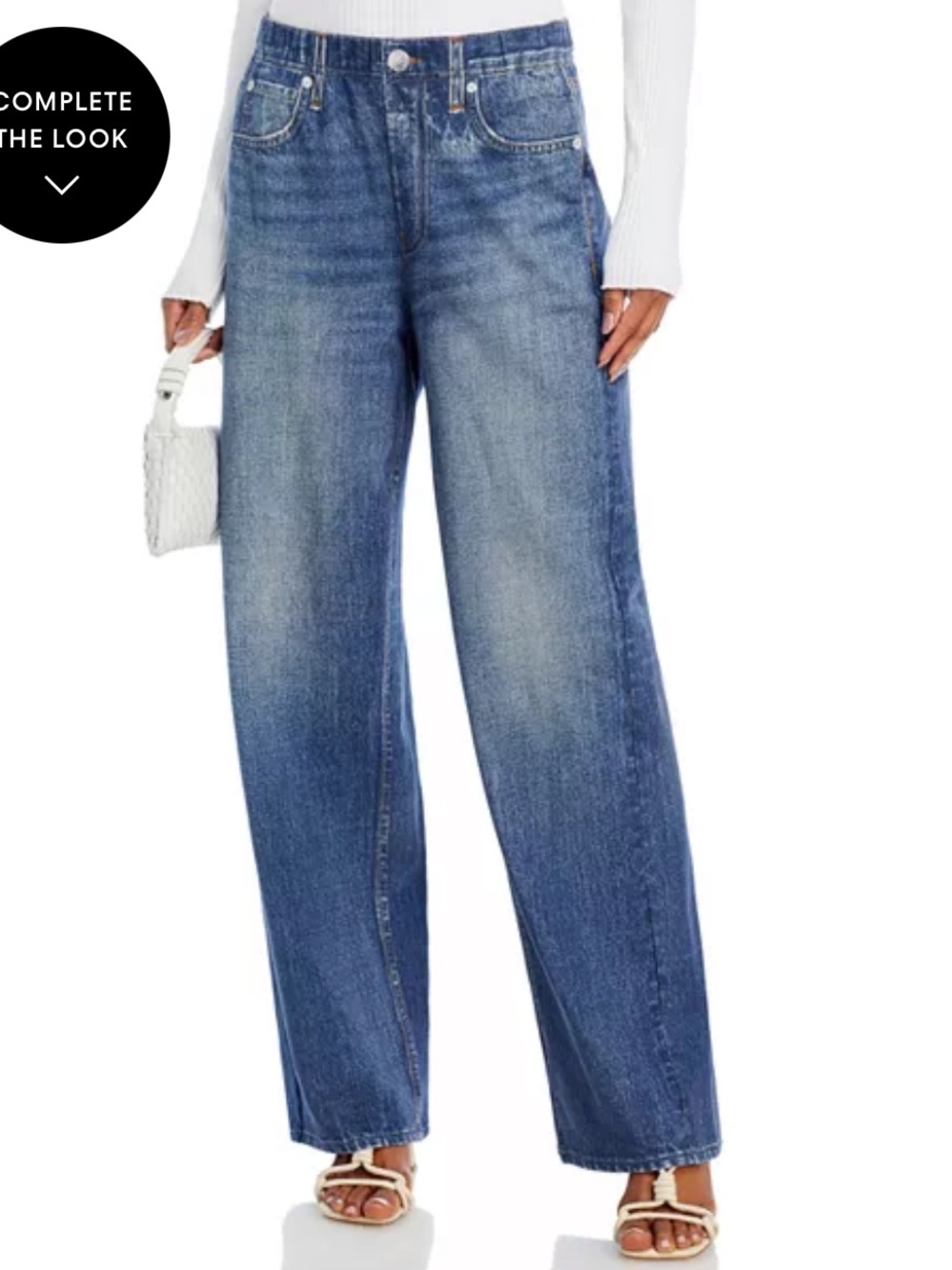 Rag & bone Miramar Mid Rise Wide Leg Cotton Terry Sweatpant Jeans